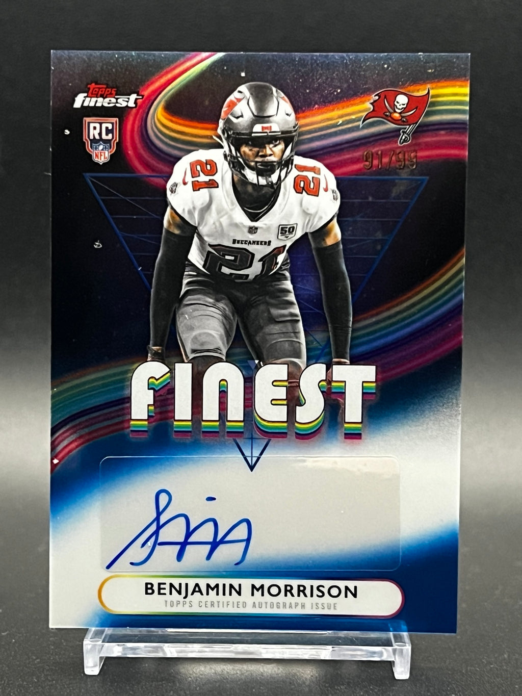 2025 Topps Finest Benjamin Morrison Rookie Auto /99 RFA-BM | Buccaneers