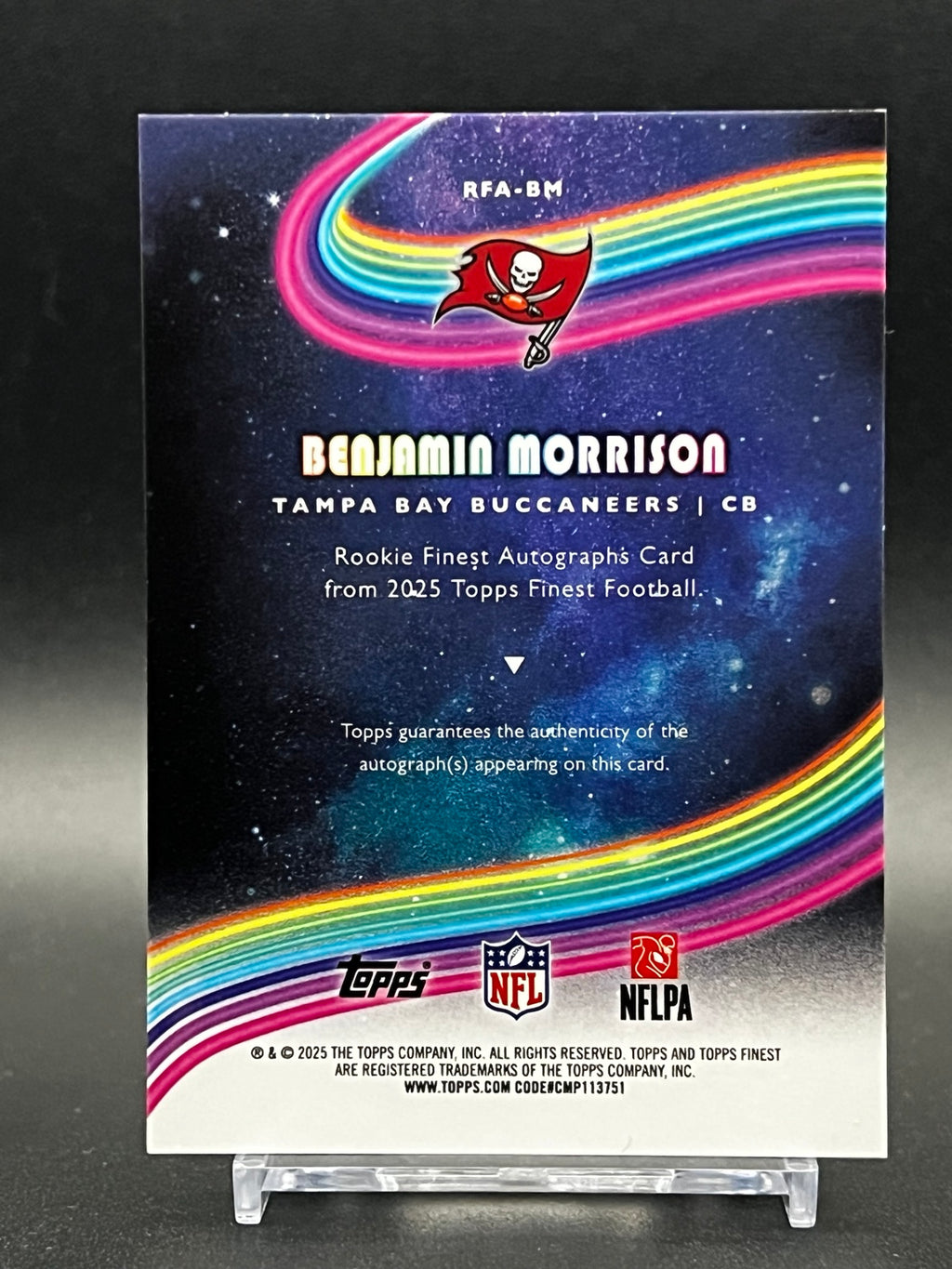 2025 Topps Finest Benjamin Morrison Rookie Auto /99 RFA-BM | Buccaneers