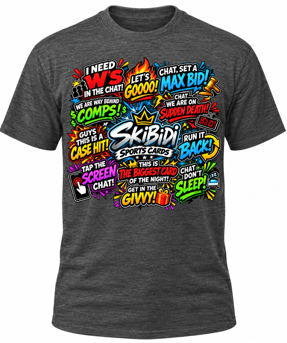 Streamer Phrases | Skibidi Sports Cards Tee